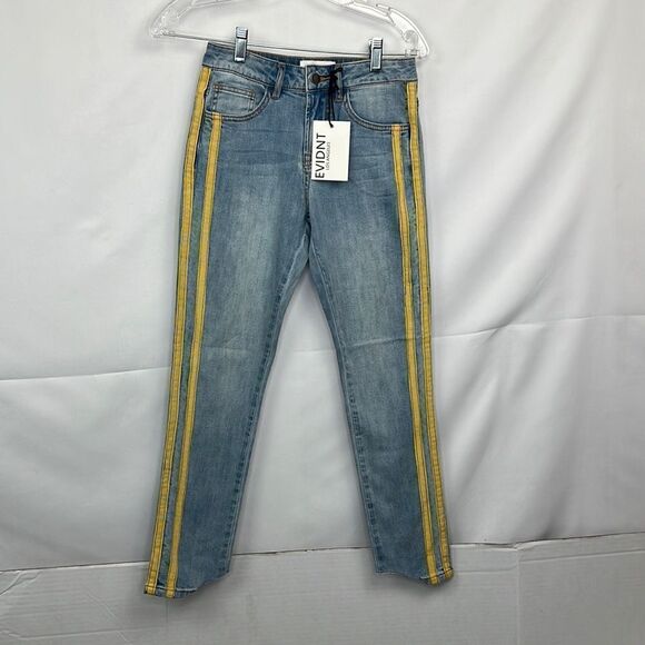 EVIDNT Los Angeles track trim slim jeans size 24 NWT - Picture 1 of 14